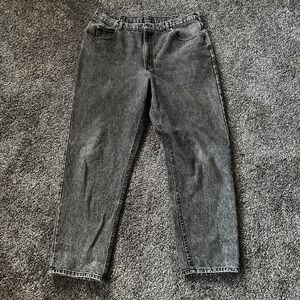 Vtg Lee Jeans Mens 38x32 Gray Acid Wash Denim 5 Pocket Tapered USA 90s